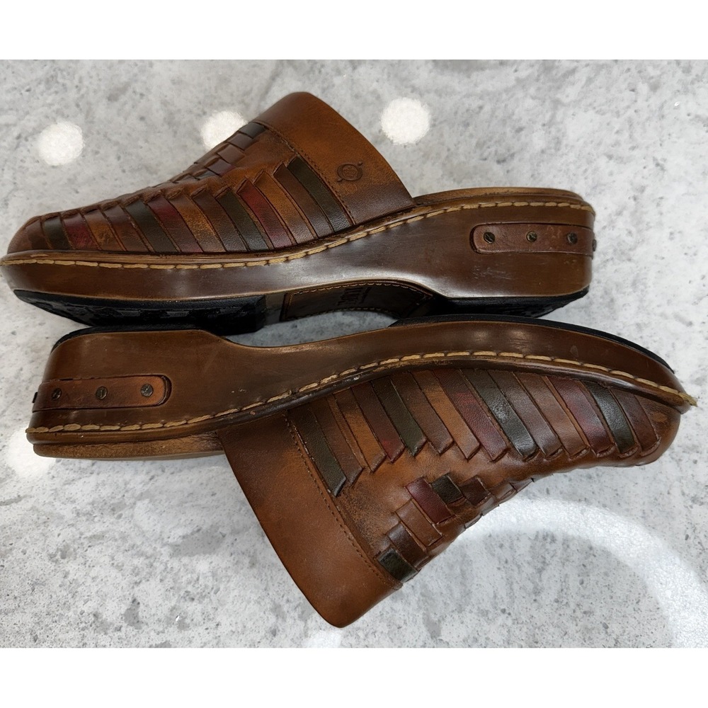 Born Womens Yucatan Multi Color Woven Slip On Clogs Mules Leather Upper Size 9 - Picture 5 of 16